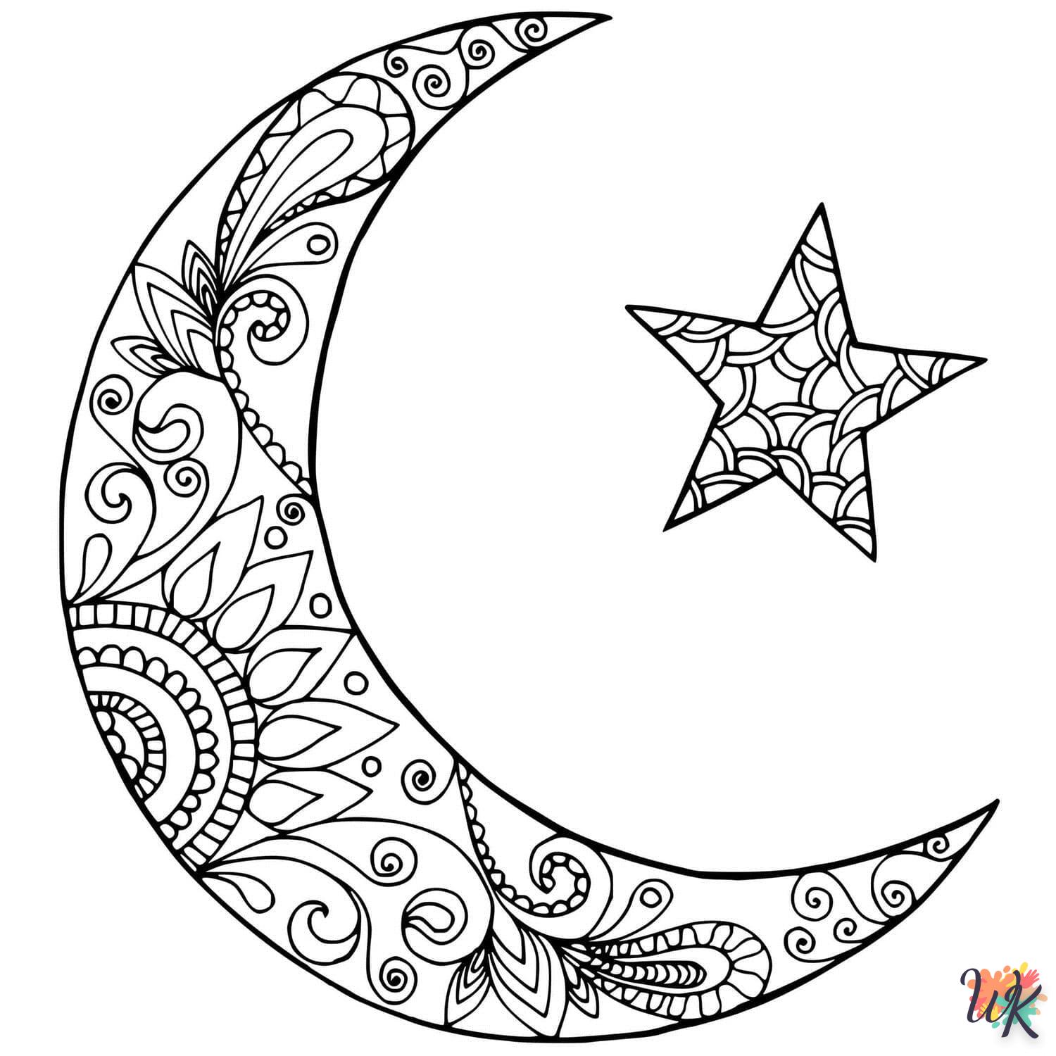 coloriage Lune  enfant à imprimer 1