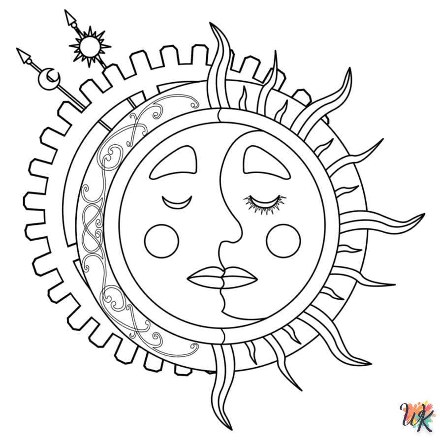 imprimer coloriage Lune  gratuit 1