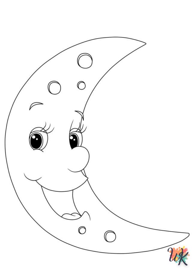 a imprimer coloriage Lune  gratuit