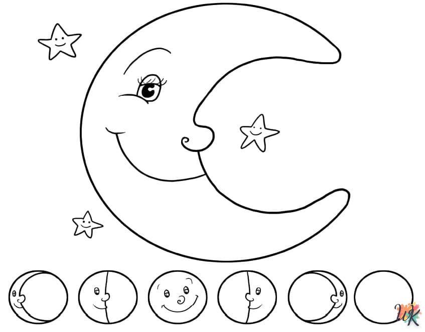 imprimer coloriage Lune  gratuit 2