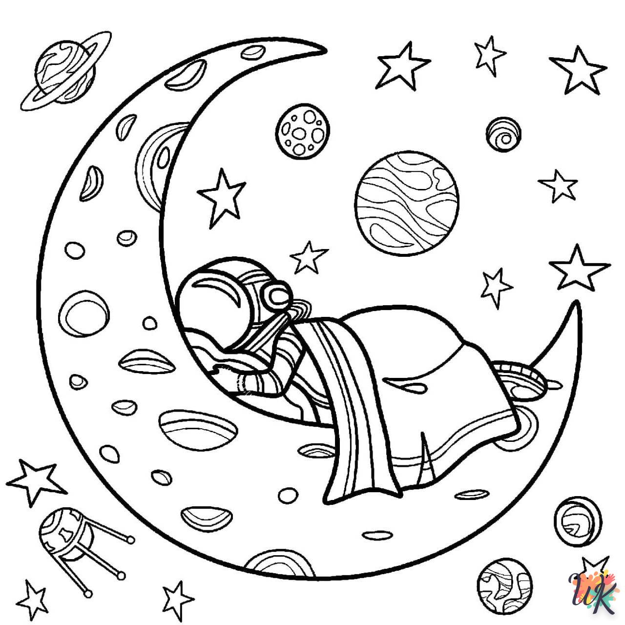 coloriage Lune  à imprimer pour enfant de 8 ans 1