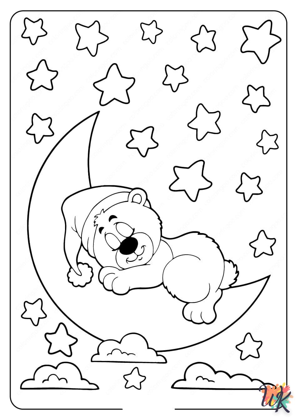 coloriage Lune  gratuit pour enfants 1