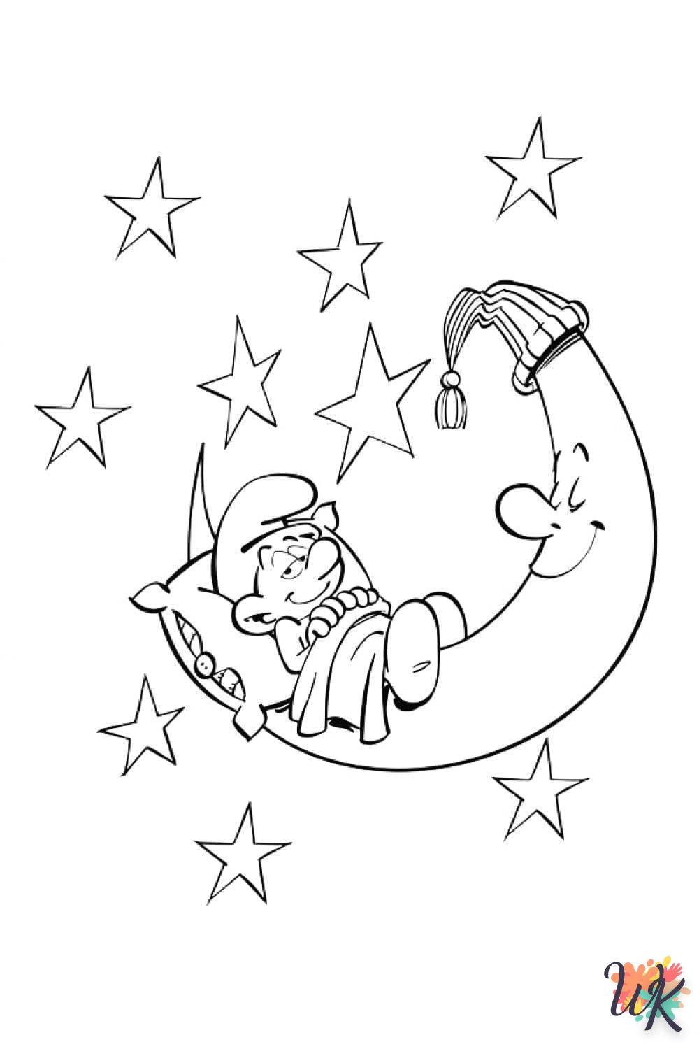 coloriage Lune  à imprimer pour enfant de 8 ans 2