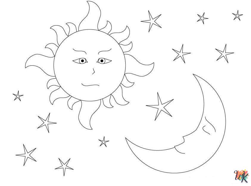 coloriage Lune  pour enfants à télécharger 1