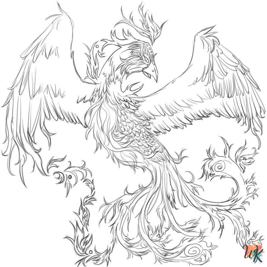 coloriage Phénix  à imprimer pour enfant de 3 ans