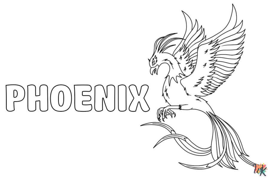 image pour coloriage Phénix  enfant