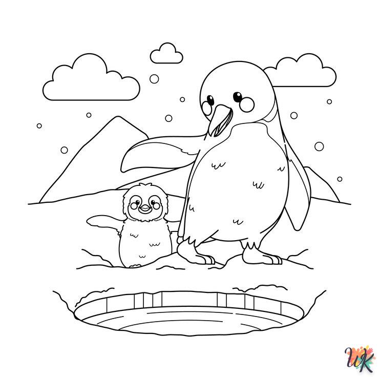 coloriage Pingouin  à imprimer pour enfants