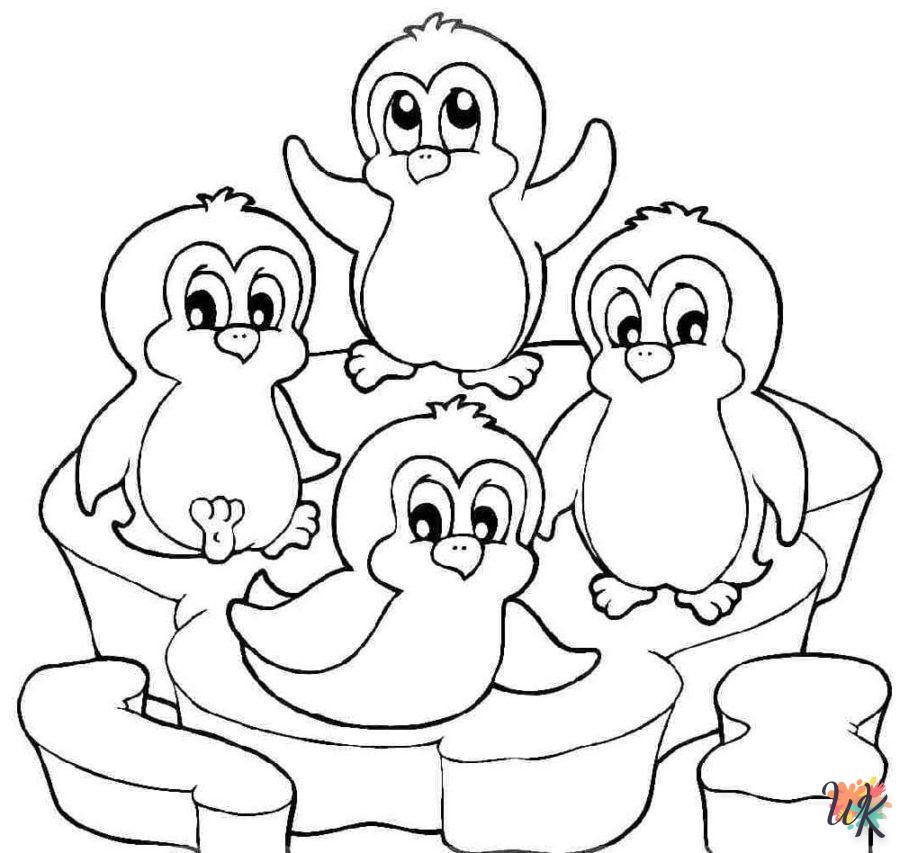 coloriage Pingouin  pour lutter contre le stress