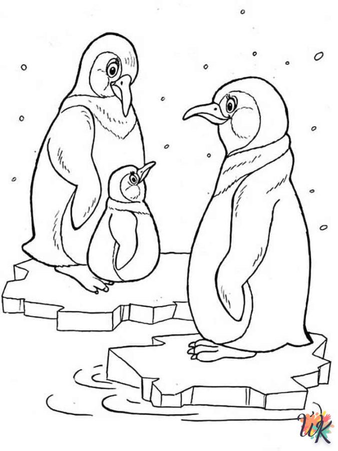 coloriage Pingouin  et découpage à imprimer