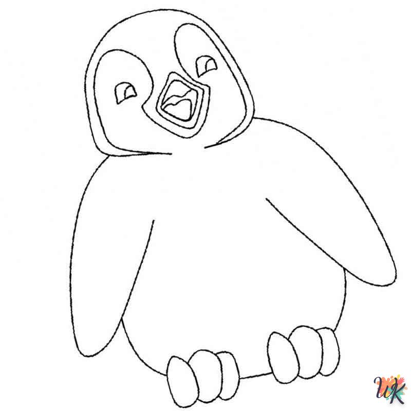 coloriage Pingouin  et découpage à imprimer 1