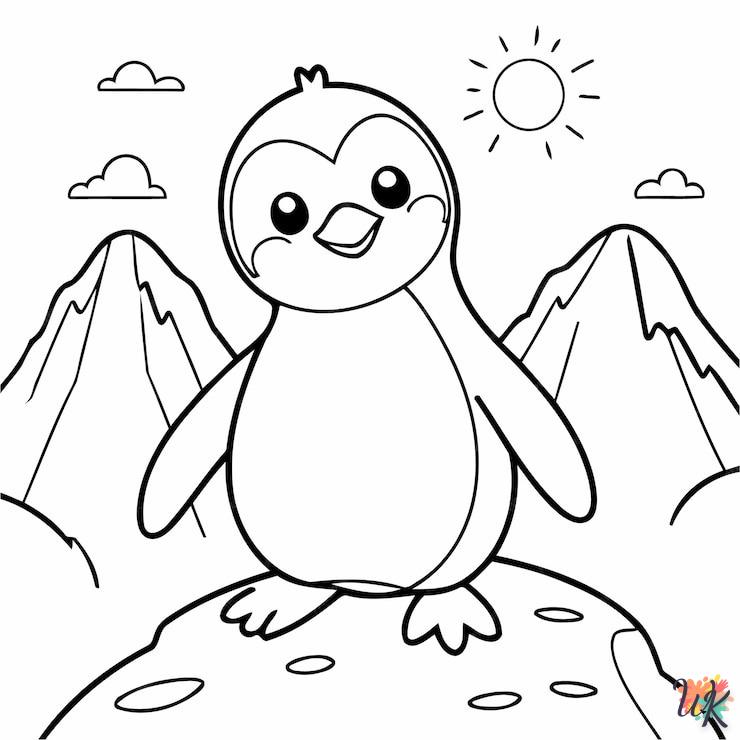 coloriage Pingouin  à imprimer a4