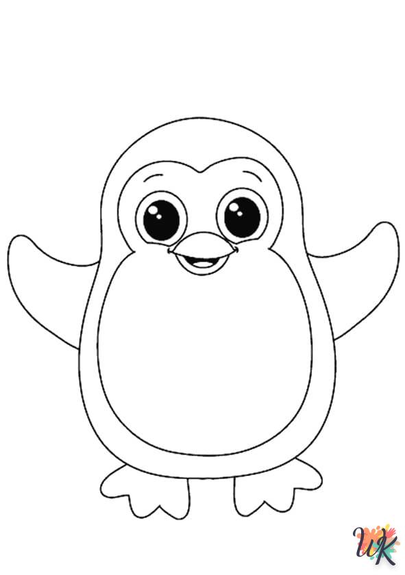 image de coloriage Pingouin  pour enfant