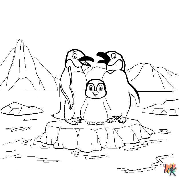 coloriage Pingouin  et decoupage a imprimer gratuit