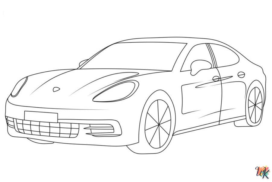 coloriage Porsche  a imprimer enfant 6 ans 1