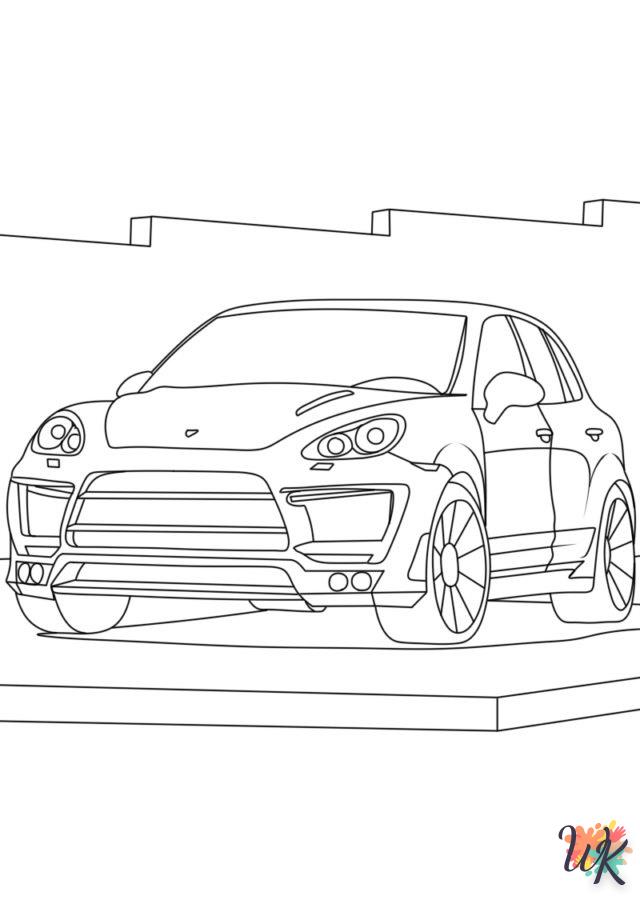 coloriage Porsche  pour enfant de 4 ans