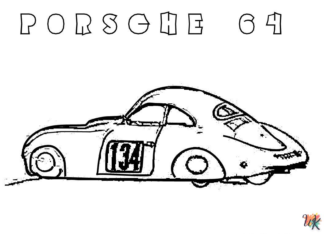 coloriage Porsche  pour primaire