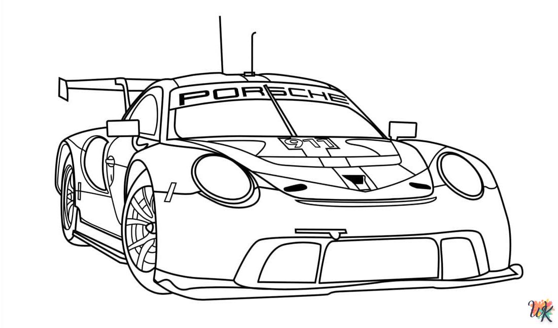 coloriage Porsche  pour enfant de 10 ans