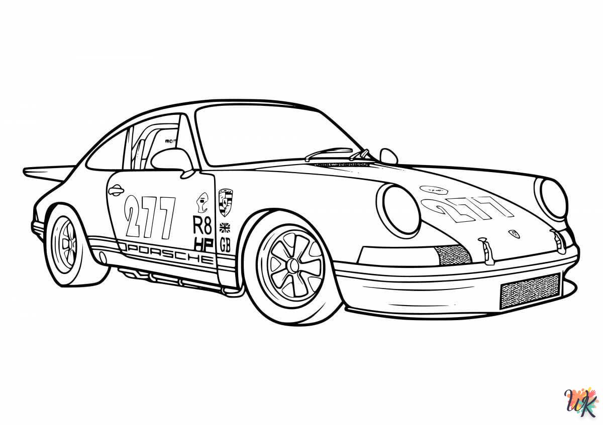 alphabet coloriage Porsche  en ligne