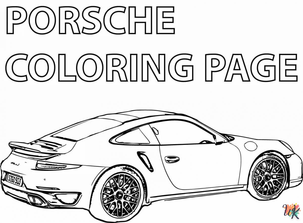 image pour coloriage Porsche  enfant