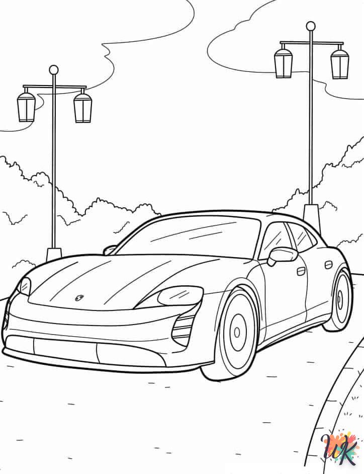 coloriage Porsche  gratuit à imprimer