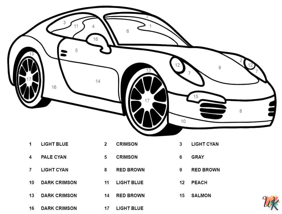 coloriage Porsche  gratuit en ligne