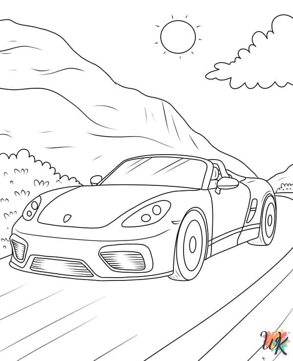 coloriage Porsche  enfant à imprimer