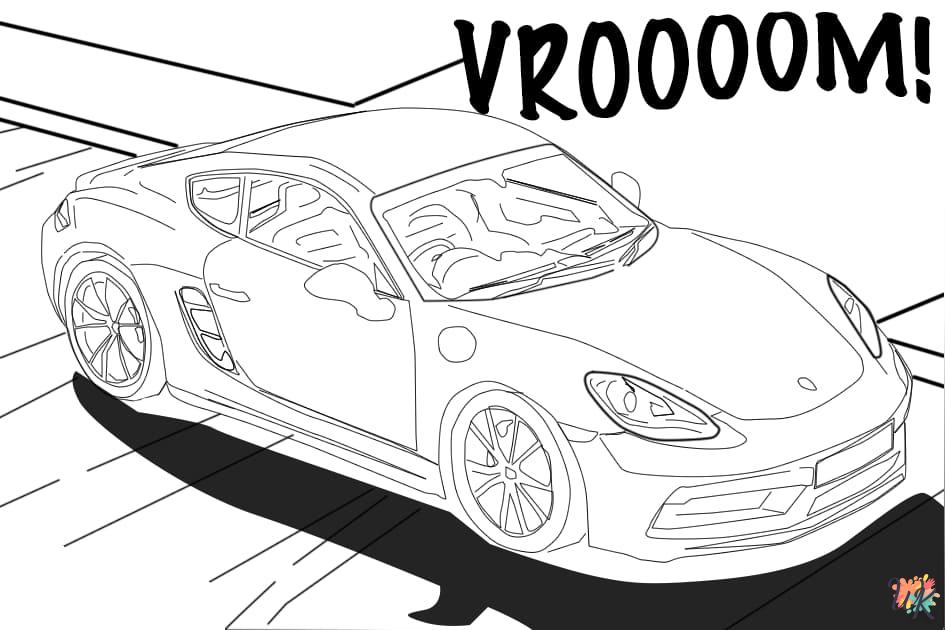 imprimer coloriage Porsche  pour enfant