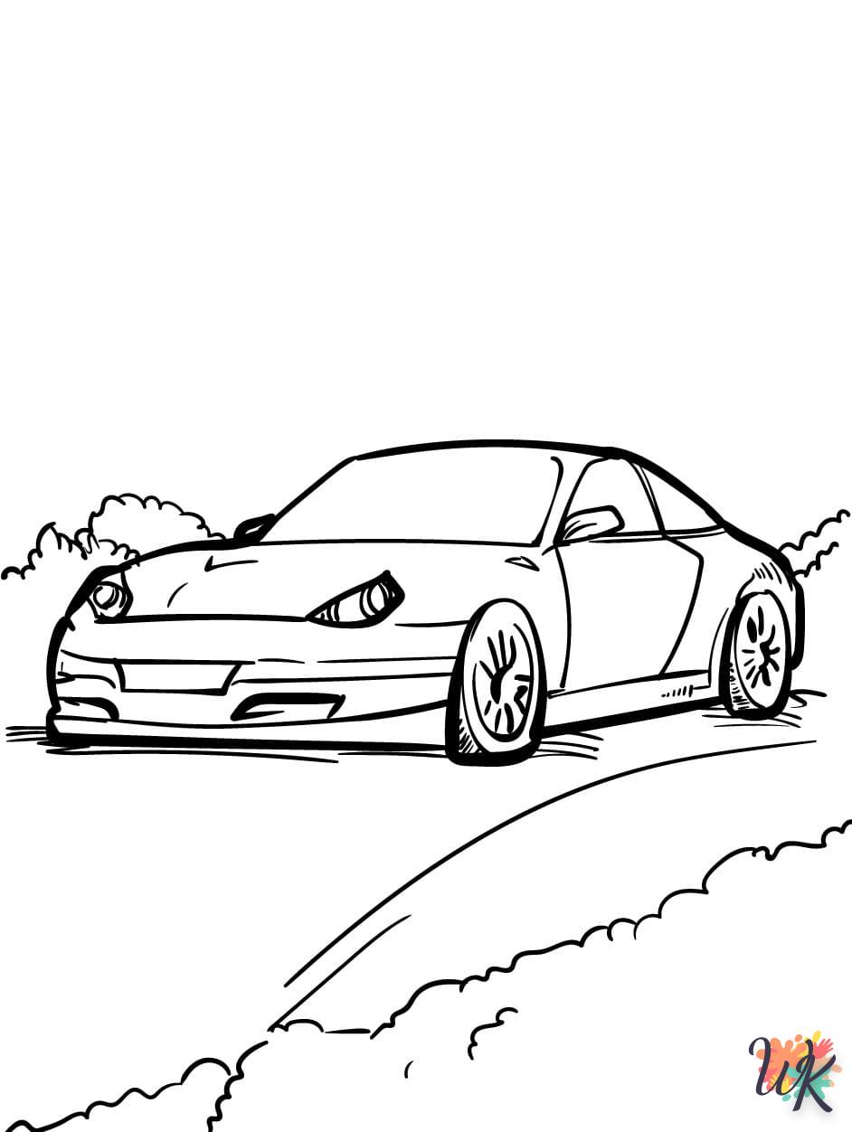 coloriage Porsche  pour enfant de 7 ans