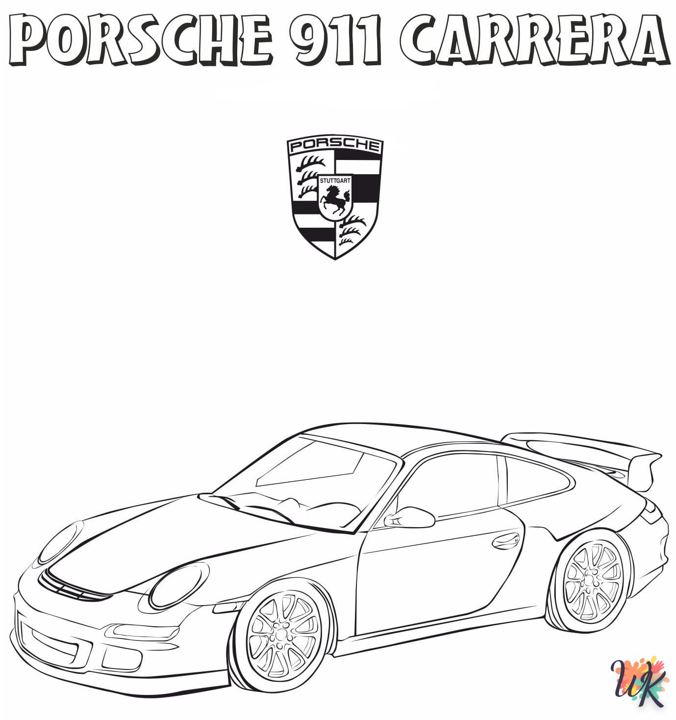 coloriage Porsche  enfant à imprimer gratuit