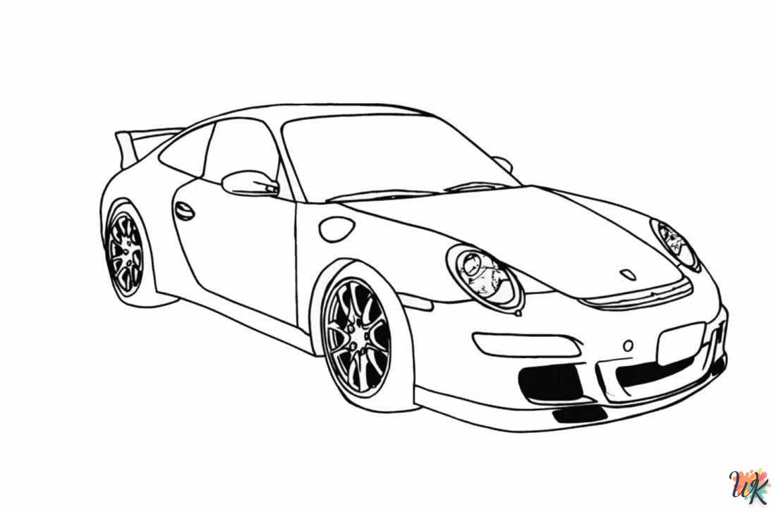 coloriage Porsche  à imprimer pour enfant de 2 ans