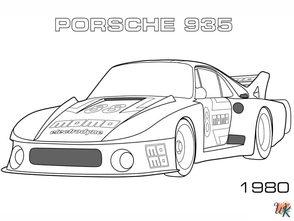 coloriage Porsche  enfant 6 ans à imprimer 1