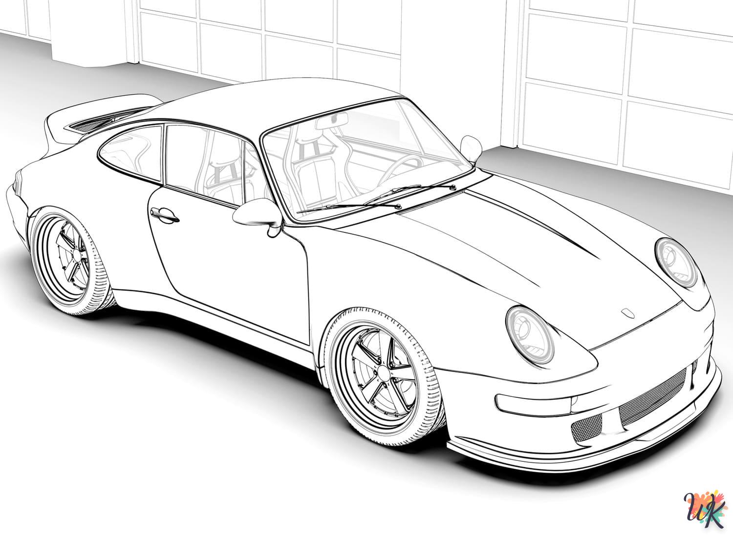 alphabet coloriage Porsche  en ligne 1