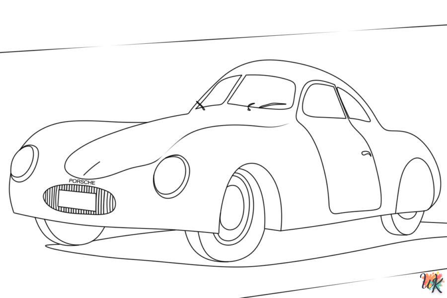 coloriage Porsche  à imprimer pour enfant de 4 ans