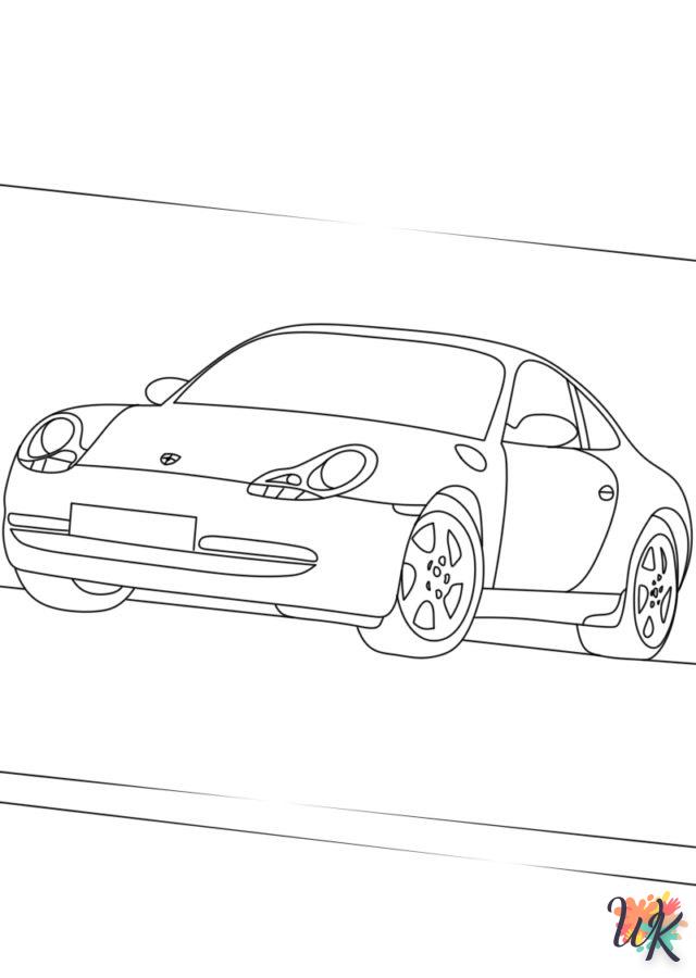 coloriage Porsche  pour enfant de 8 ans