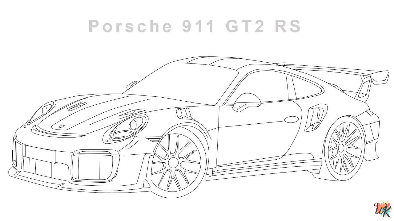 coloriage Porsche  pour primaire 1