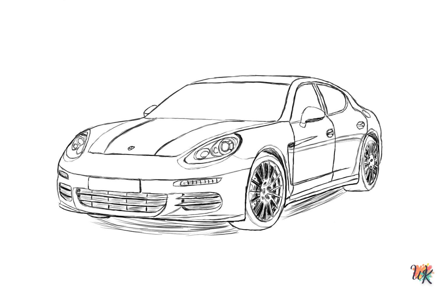 coloriage Porsche  et découpage à imprimer