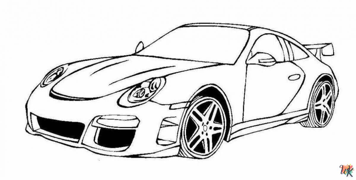 coloriage Porsche  pour bebe a imprimer