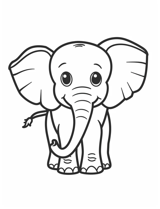 image de coloriage Éléphant  pour enfant