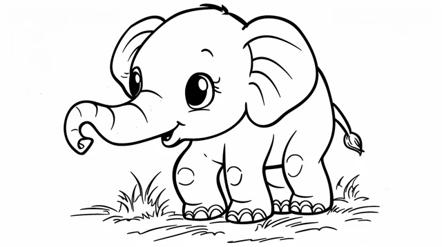 coloriage Éléphant  à imprimer