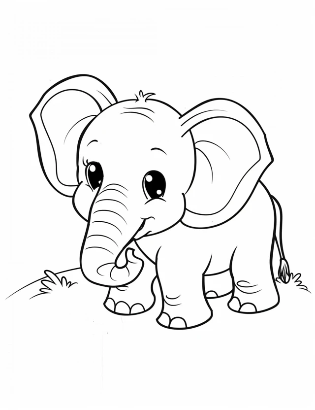 coloriage Éléphant  pour enfant de 5 ans