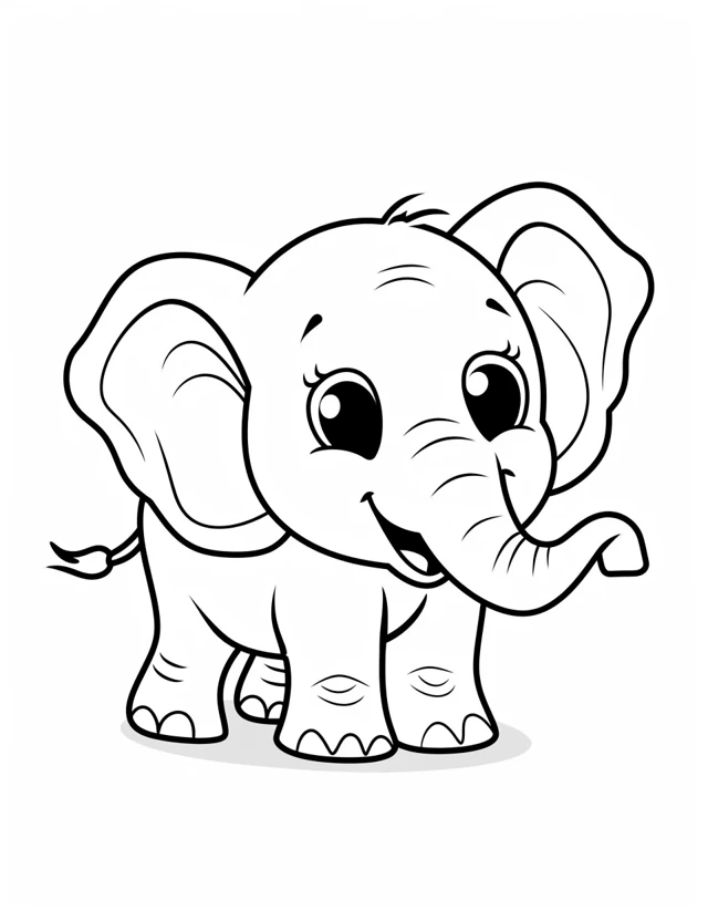 coloriage Éléphant  à imprimer 1