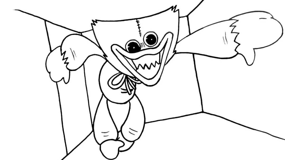 coloriage Huggy Wuggy  pour enfant a imprimer gratuit