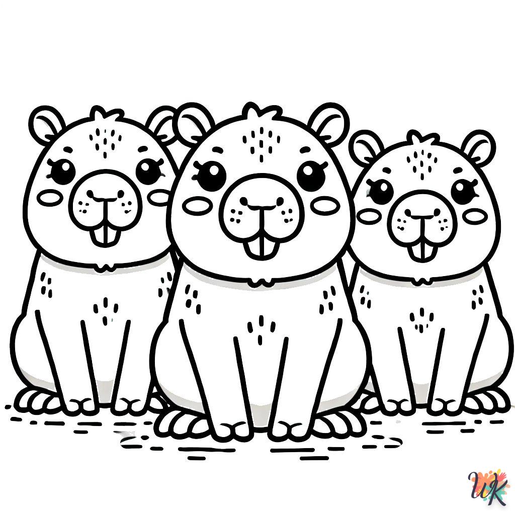 coloriage Capybara  à imprimer pour enfant de 8 ans