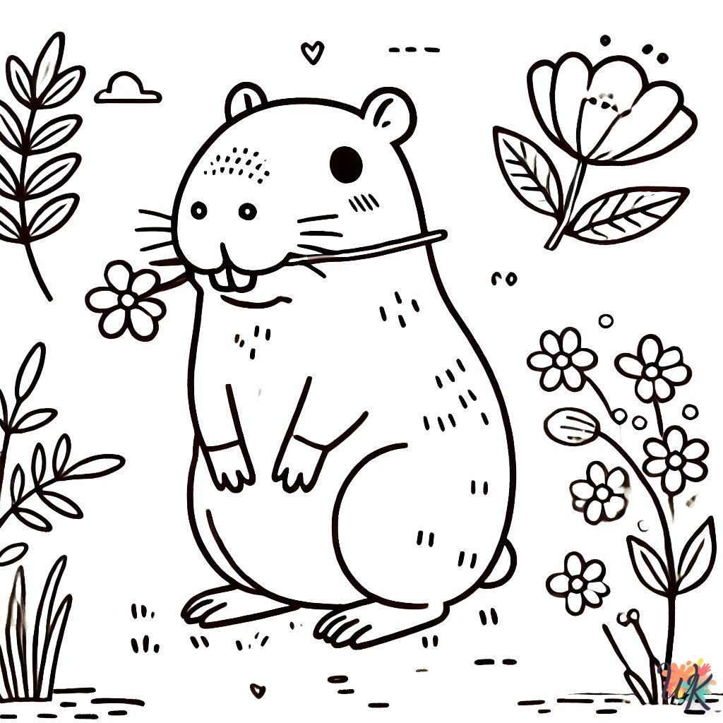 coloriage Capybara  à imprimer pour enfant de 4 ans