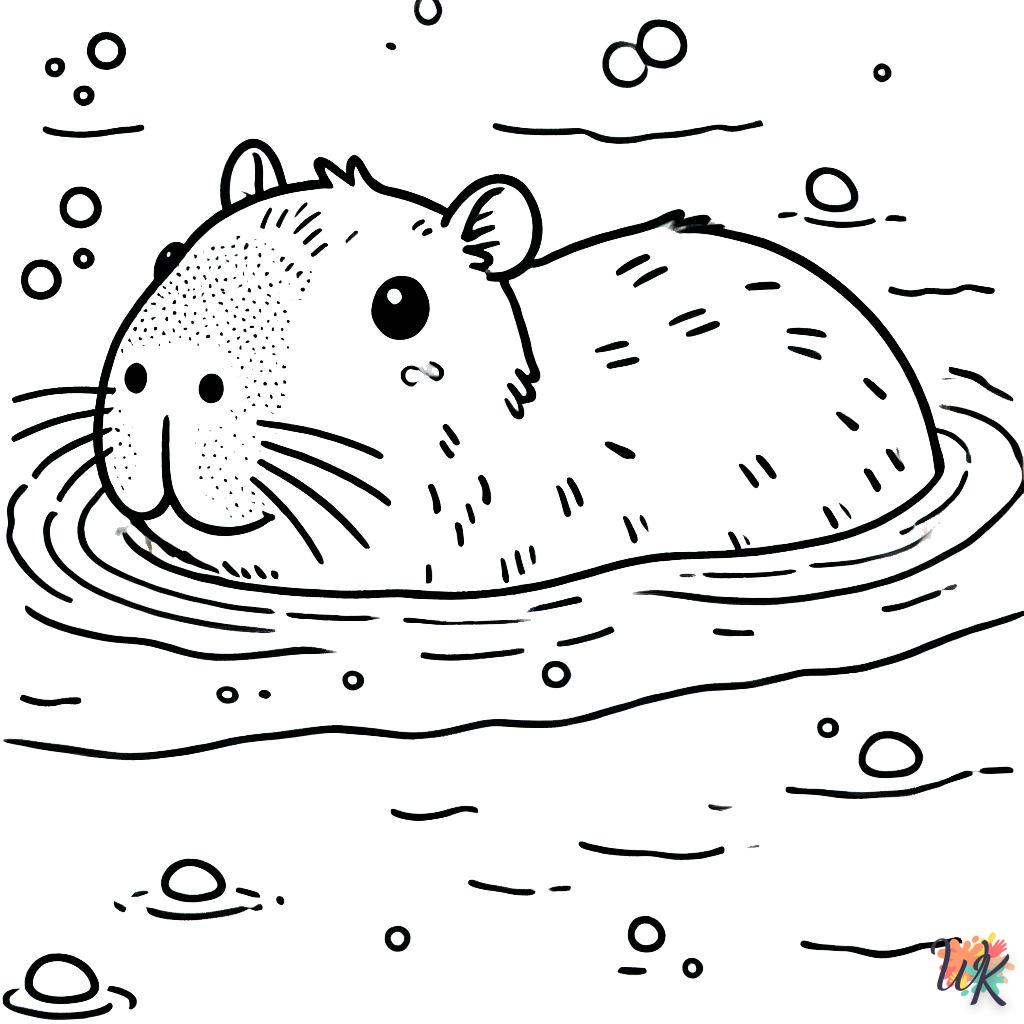 imprimer coloriage Capybara  gratuit