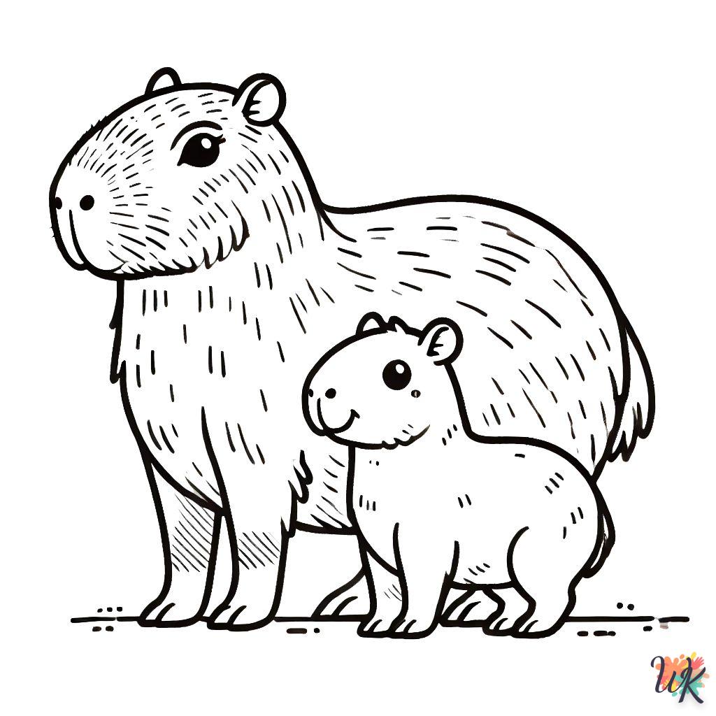 coloriage Capybara  pour enfant a imprimer