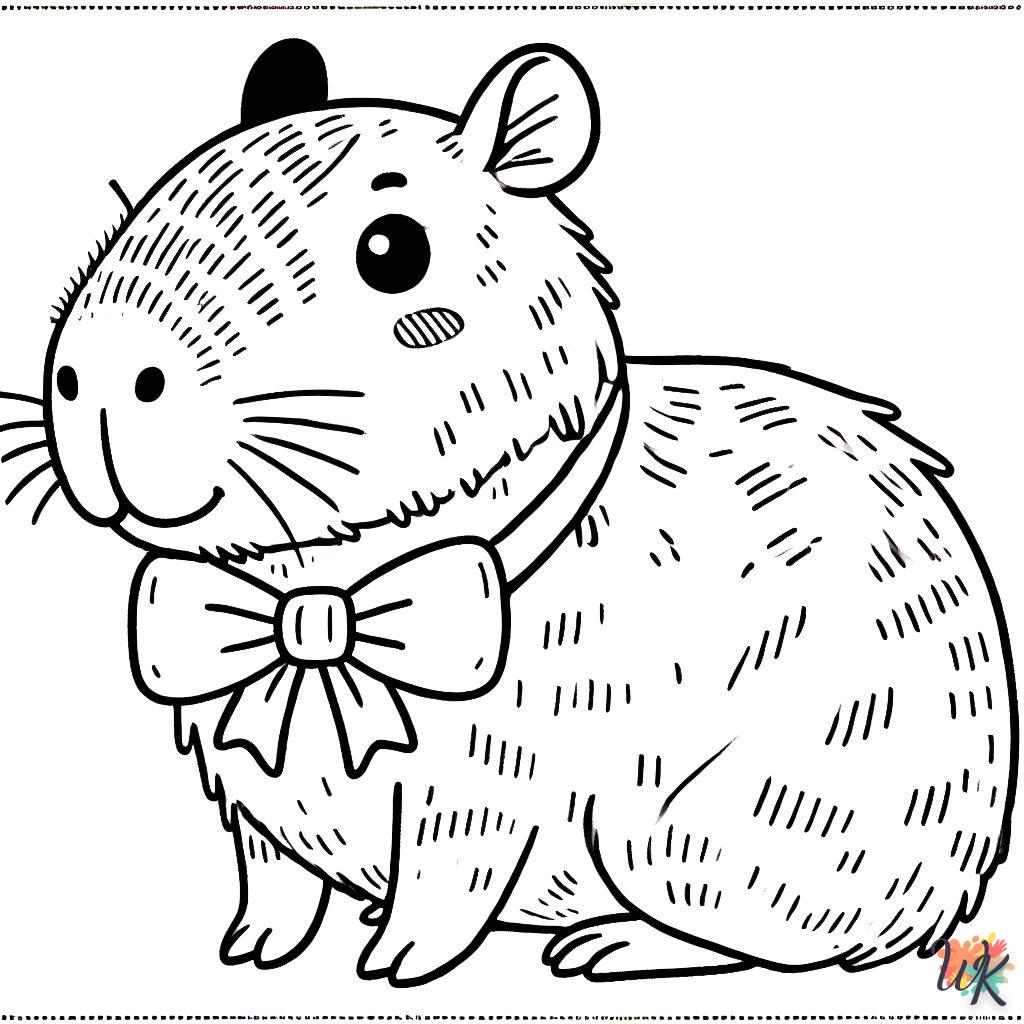 coloriage Capybara  enfant 5 ans à imprimer