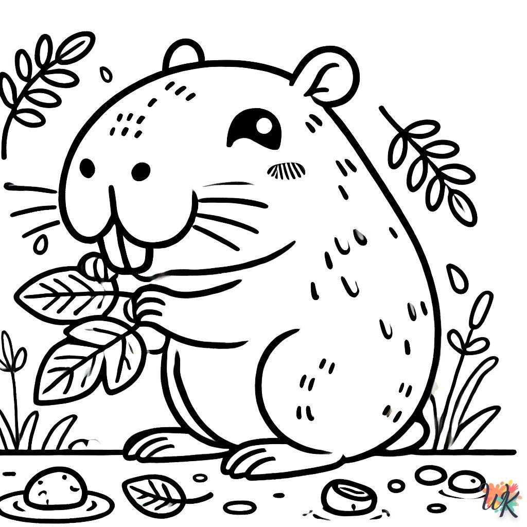 coloriage Capybara  a imprimer enfant 6 ans