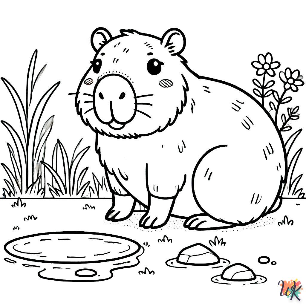 coloriage Capybara  a dessiner et imprimer