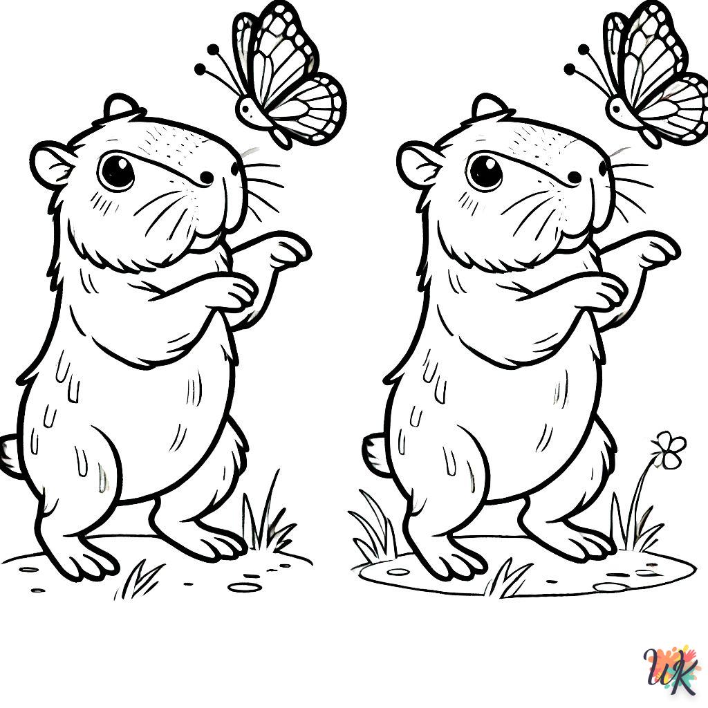 coloriage Capybara  pour enfant de 2 ans